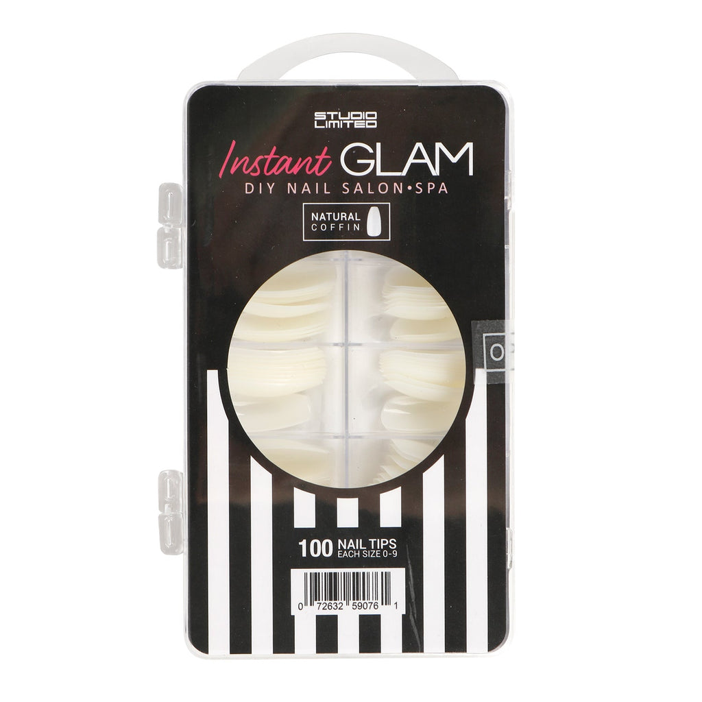 Studio Limited Instant Glam D.I.Y Nail Salon 100 Tips Coffin Design Acrylic Nails Tips 10sizes - ikatehouse