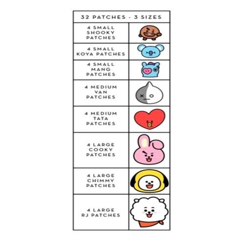 The Creme Shop BT21 Brilliant Skin Hydrocolloid Acne Patches 32patches - ikatehouse