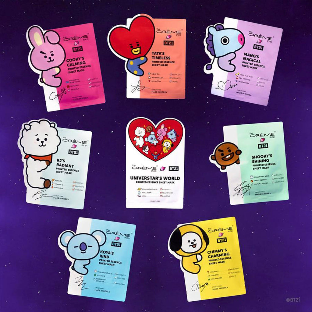 The Creme Shop BT21 Cookys CalmingPrinted Essence Sheet Mask - ikatehouse