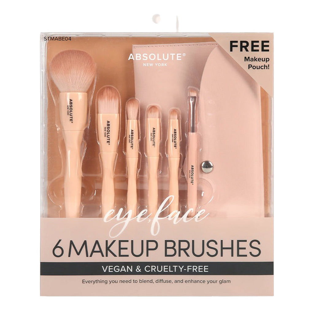 Absolute New York Vegan & Cruelty - Free 6 Makeup Brushes Set - ikatehouse