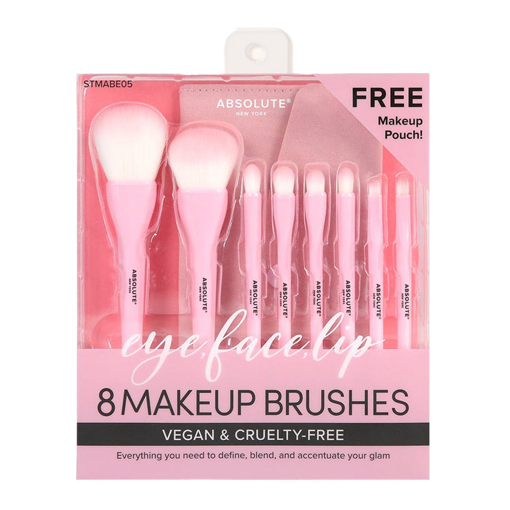 Absolute New York Vegan & Cruelty - Free 8 Makeup Brushes Set - ikatehouse