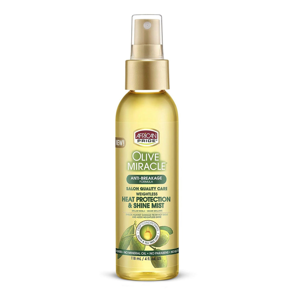 African Pride Olive Miracle Weightless Heat Protection Shine Mist 4oz - ikatehouse