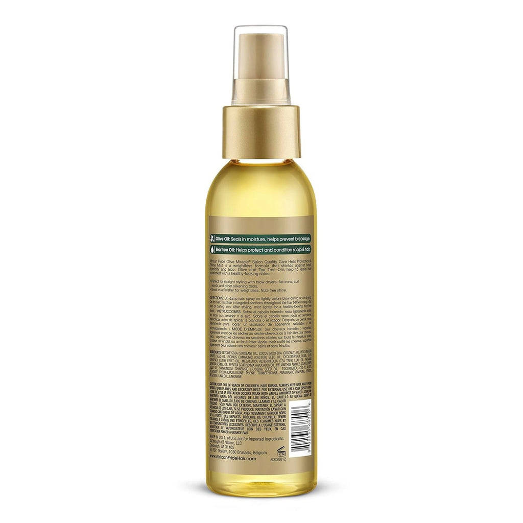 African Pride Olive Miracle Weightless Heat Protection Shine Mist 4oz - ikatehouse