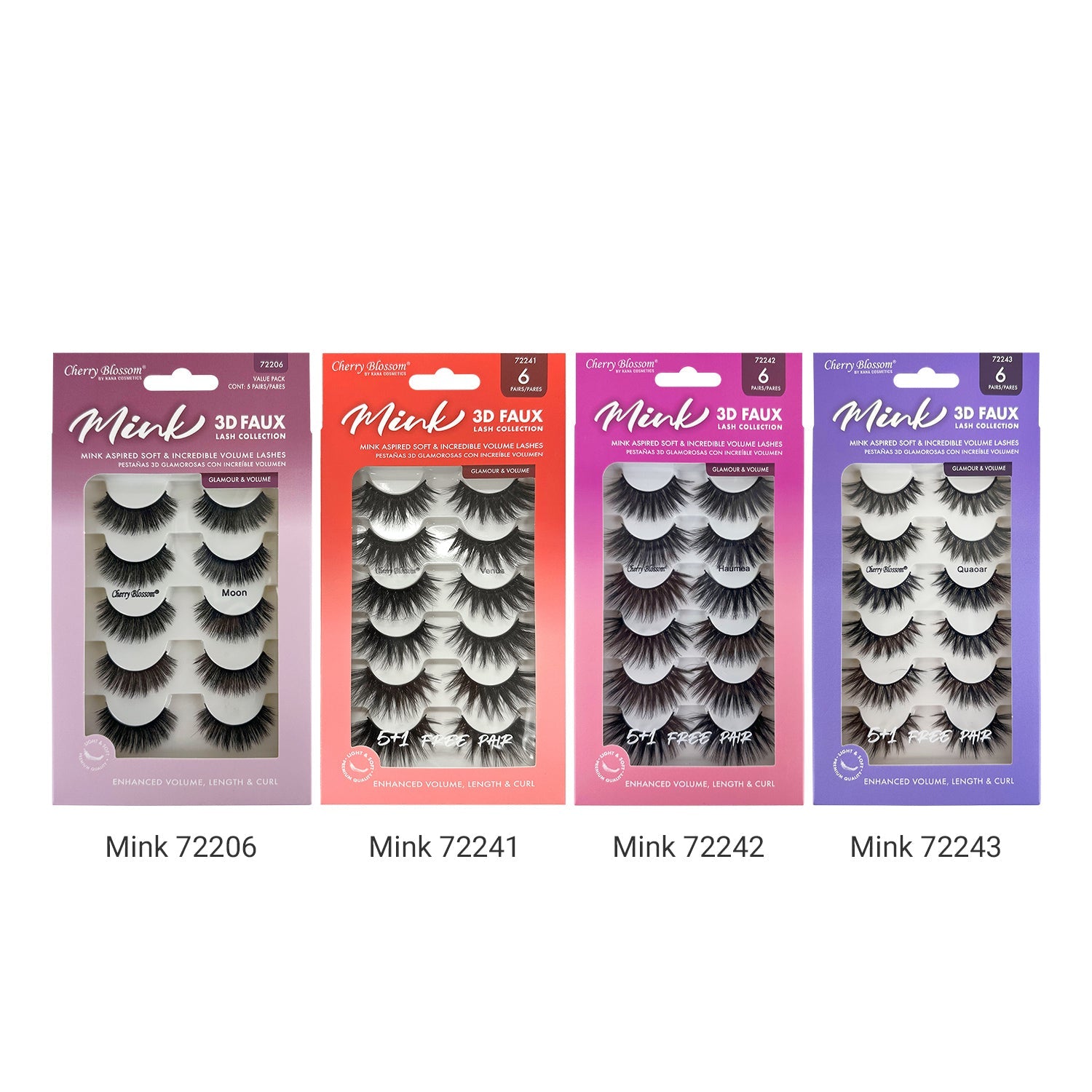 urara Eye In The Sky / Cherry 2枚セット Cherry Blossom Faux Mink 3D Lash Collection 4 Pairs #72212 Saturn