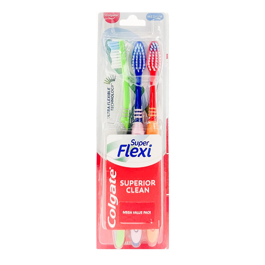 Colgate Super Flexi Superior Clean Toothbrush 3pk - ikatehouse