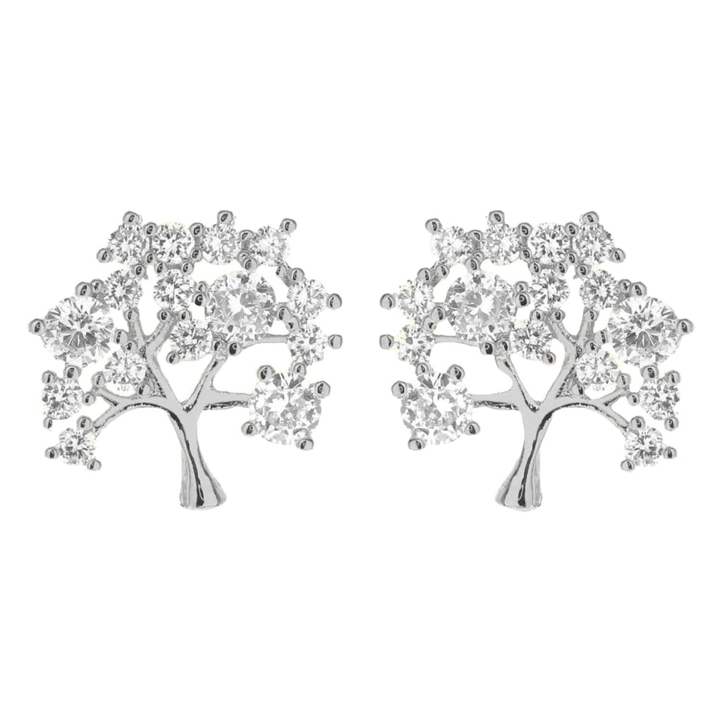 Diamond Look Cubic Zirconia Silver Earring - ikatehouse