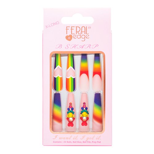 Feral Edge B Sharp X - Long Nails 24 Nails - ikatehouse