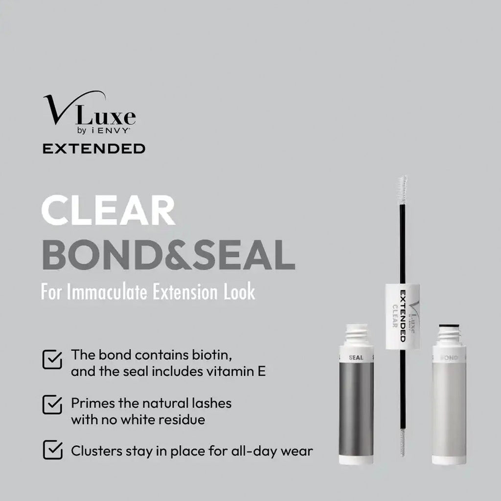 i Envy Vluxe Extended Bond & Seal Clear Natural Lash 0.15oz/4.5g - ikatehouse