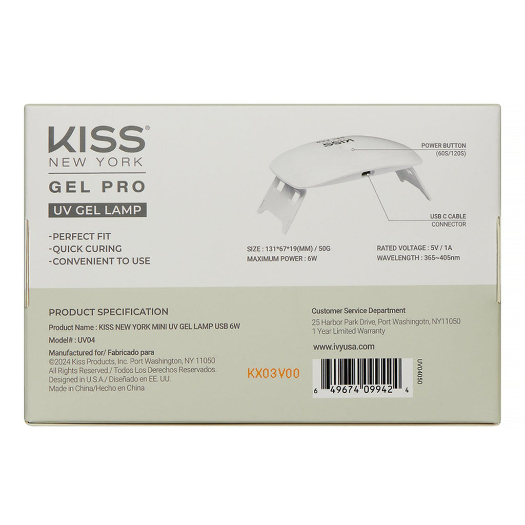 Kiss New York Mini UV Gel Lamp 6W - ikatehouse