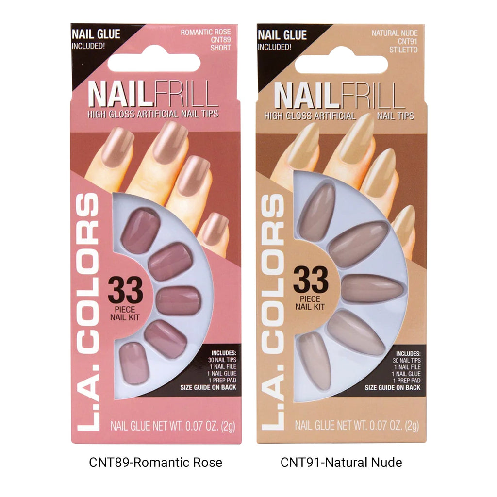 La Color Nail Frill High Gloss Nail Tip Kit 33 Nails - ikatehouse