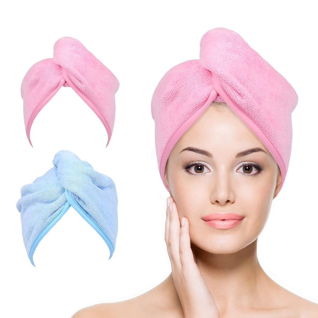 Microfiber Hair Turbans Towel 2pk - ikatehouse