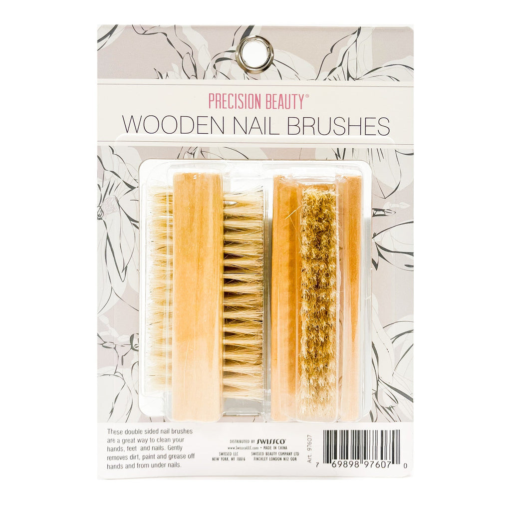 Precision Beauty Duble Sided Woden Nail Brush 2pk - ikatehouse