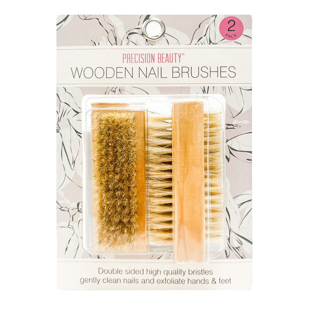 Precision Beauty Duble Sided Woden Nail Brush 2pk - ikatehouse