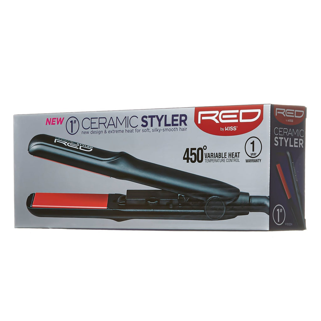 Red By Kiss Ceramic Flat Iron 1" - ikatehouse