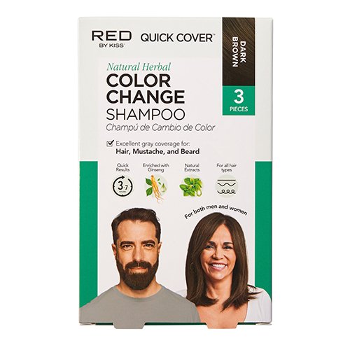 Red By Kiss Quick Cover Natural Herbal Color Change Shampoo V2 3pcs - ikatehouse