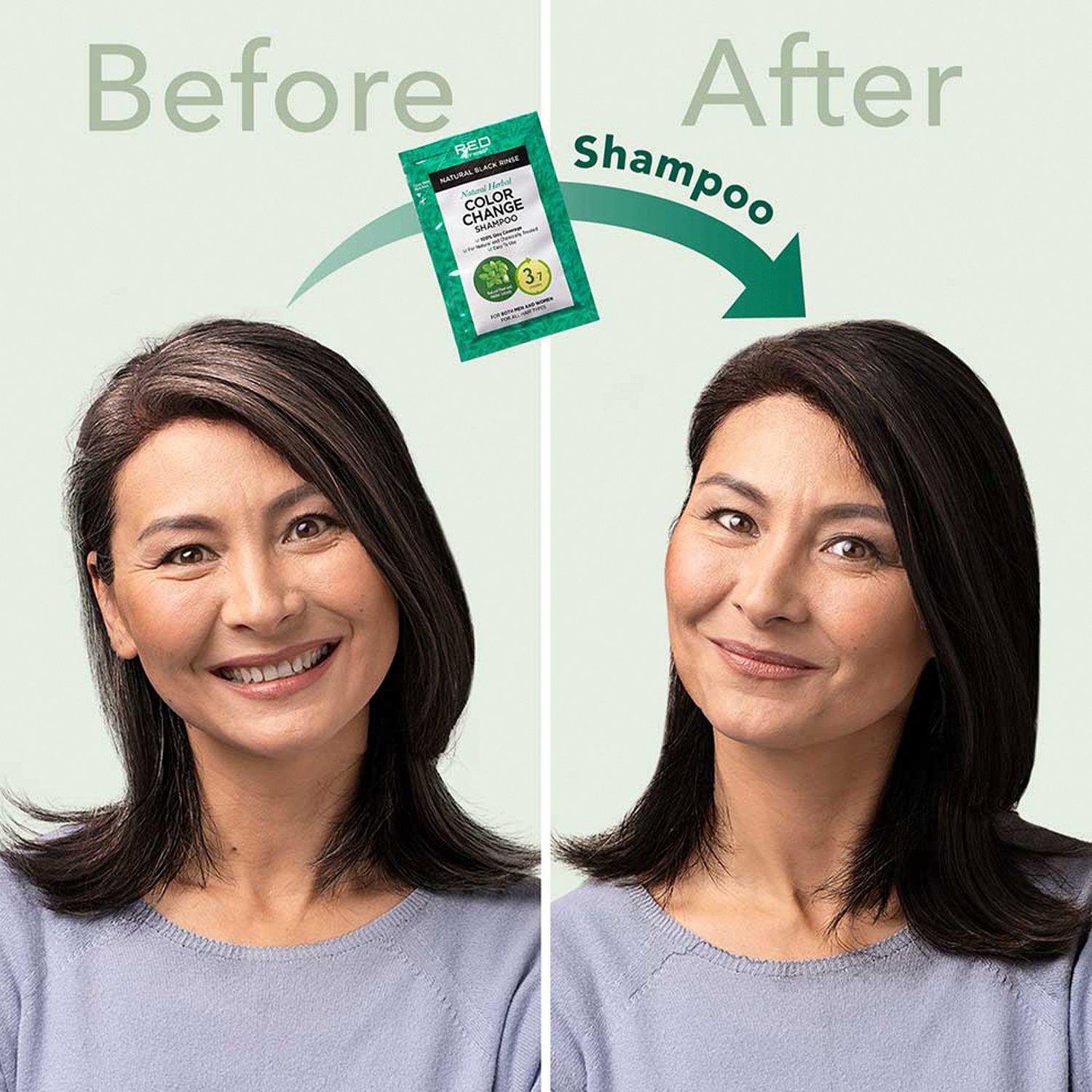 Red By Kiss Quick Cover Natural Herbal Color Change Shampoo V2