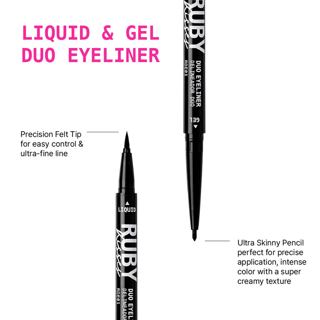 Ruby Kisses Liquid & Gel Duo Eyeliner Black - ikatehouse