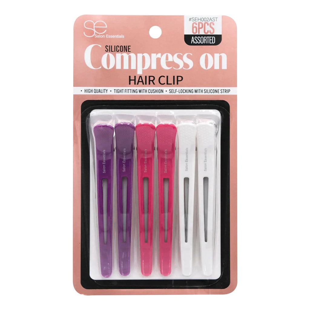 Salon Essentials Silicone Compression Hair Clip 6pcs - ikatehouse