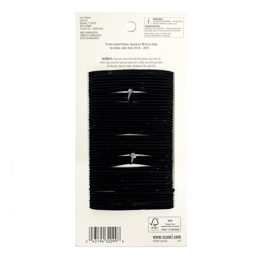 Scunci Black Elastics With Spiral 50pcs - ikatehouse