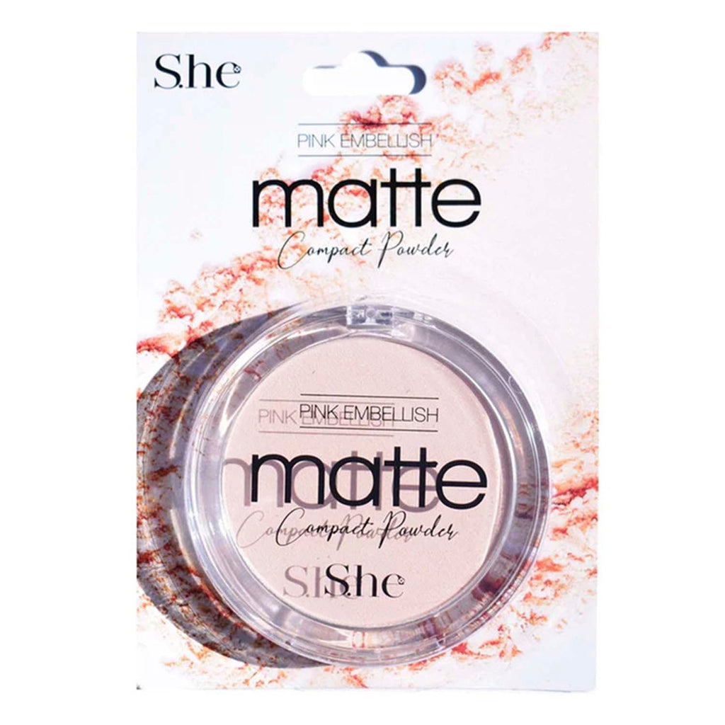 S.he Makeup Matte Compact Setting Powder 0.38oz/11g - ikatehouse