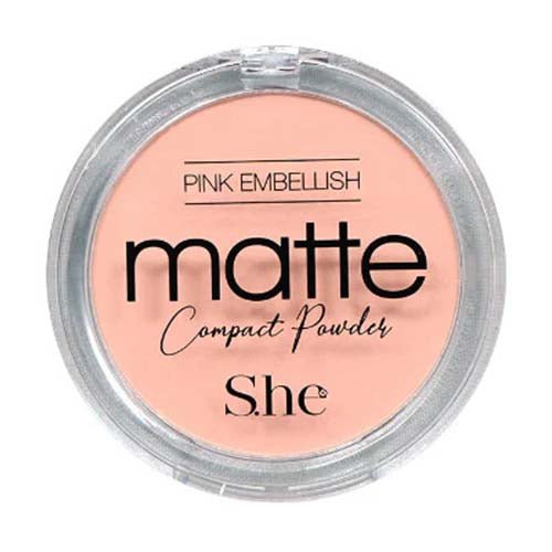 S.he Makeup Matte Compact Setting Powder 0.38oz/11g - ikatehouse