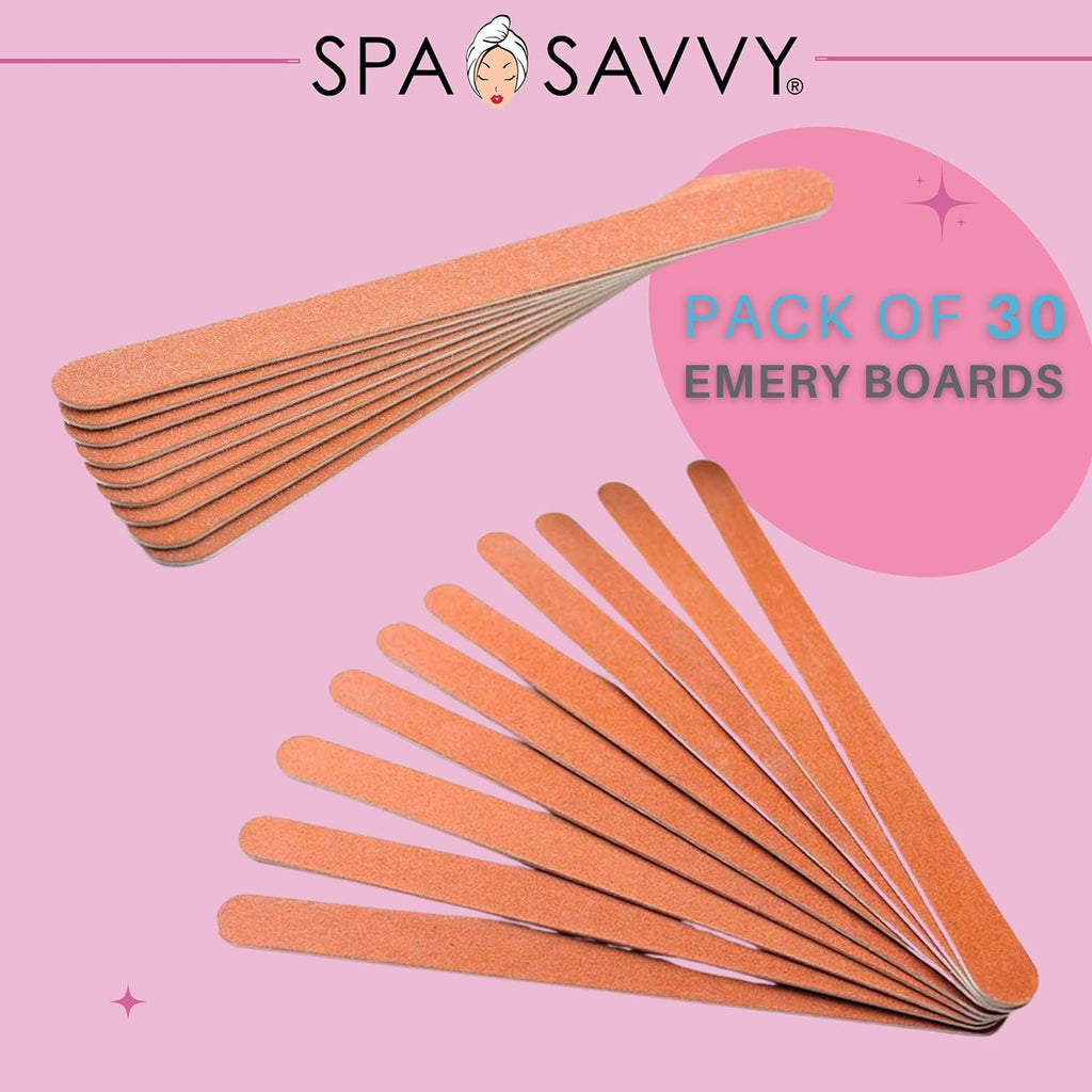 Spa Savvy Double Sided Emery Boards Nail Files 30pcs - ikatehouse