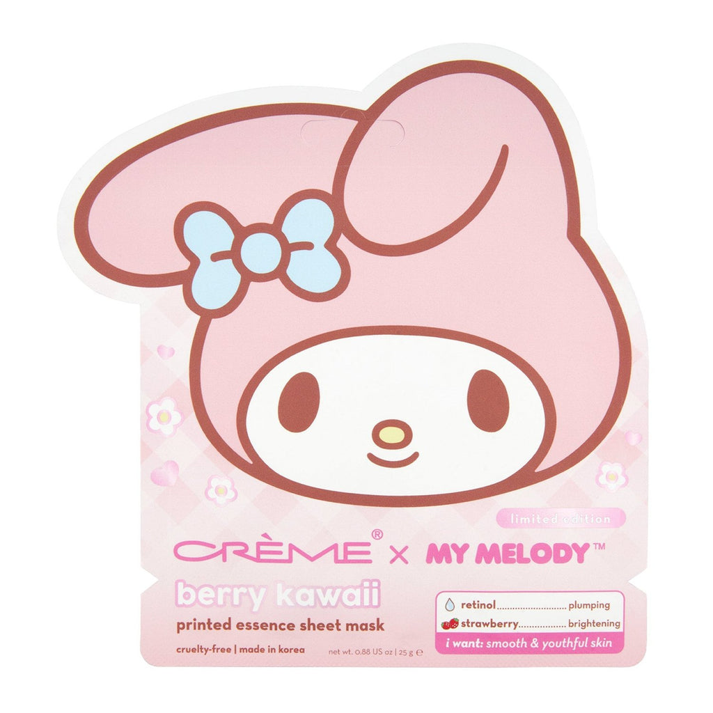 The Creme Shop My Melody Berry Kawaii Printed Essence Sheet Mask 3pk - ikatehouse