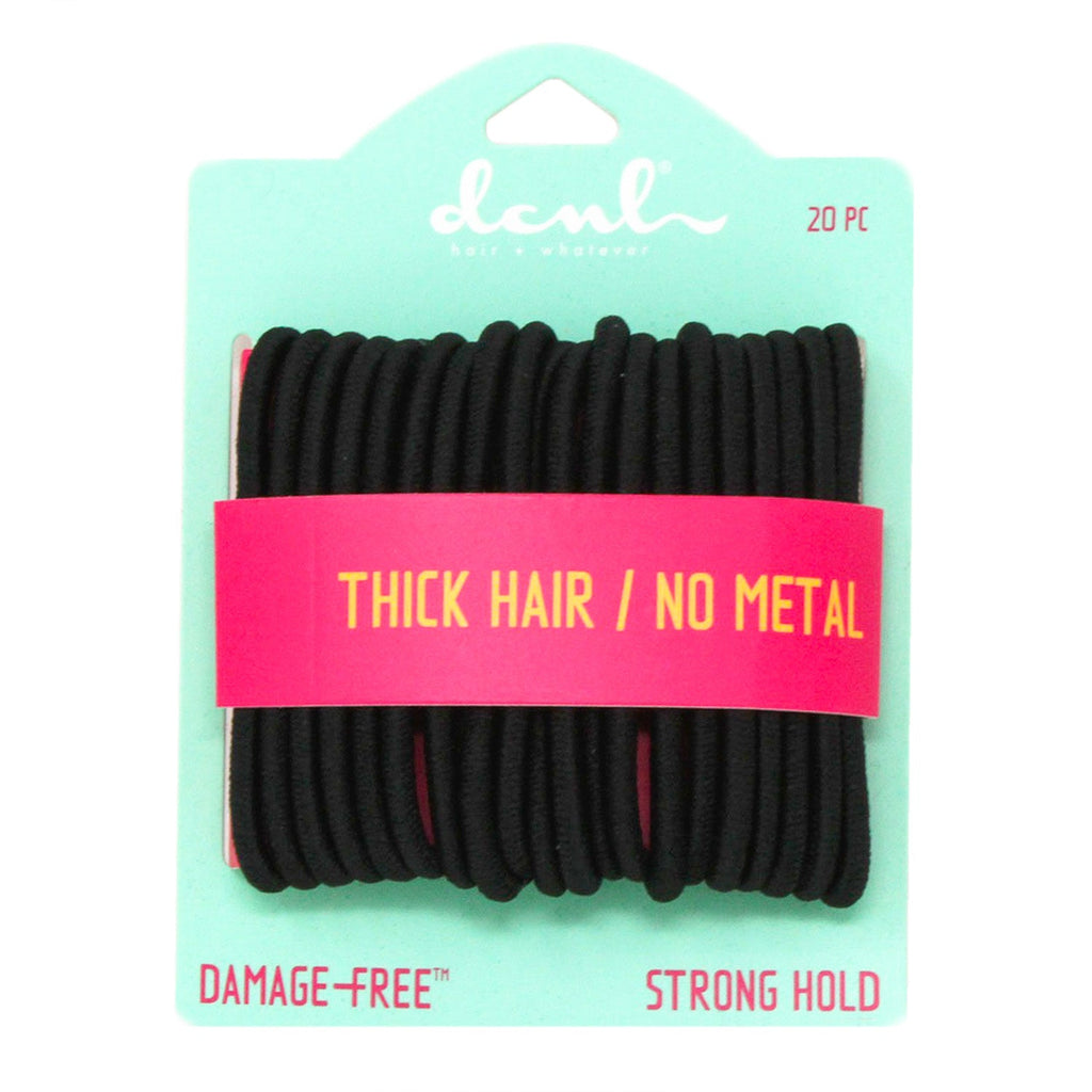 Thick Hair Elastics Black 20pcs - ikatehouse