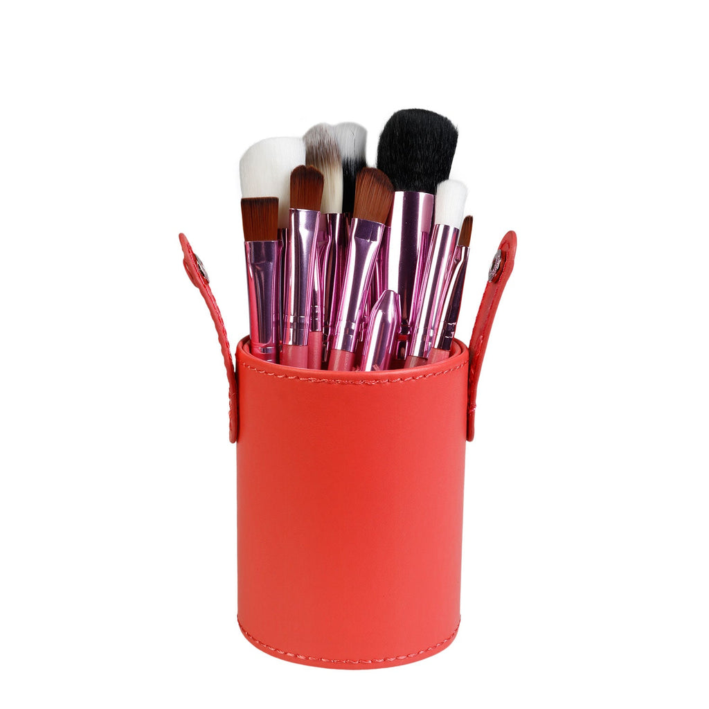 12pcs Makeup Brush with Organizer Cylinder Storage Box - ikatehouse