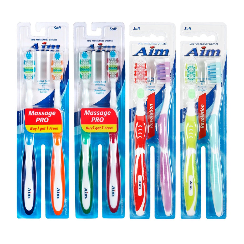 Aim Revolution Soft Toothbrush 2 Pack - ikatehouse
