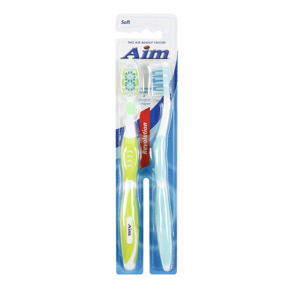 Aim Revolution Soft Toothbrush 2 Pack - ikatehouse