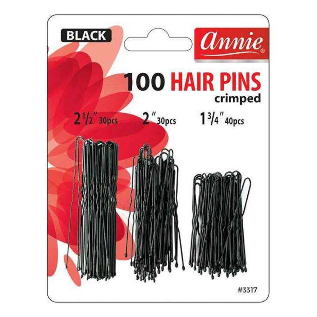 Annie Ball Tip Hair Pins Crimped Black - ikatehouse