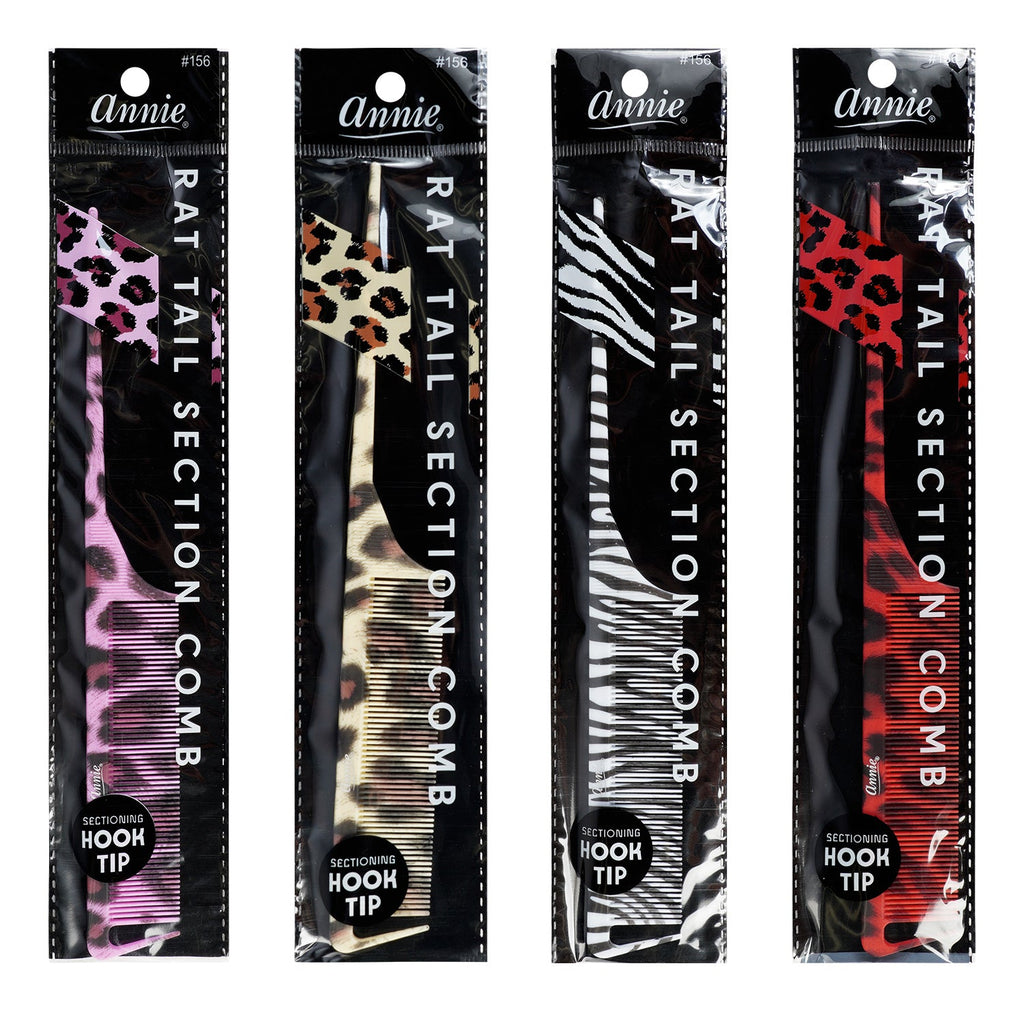 Annie Rat Tail Section Comb Leopard and Zebra Assorted Color - ikatehouse