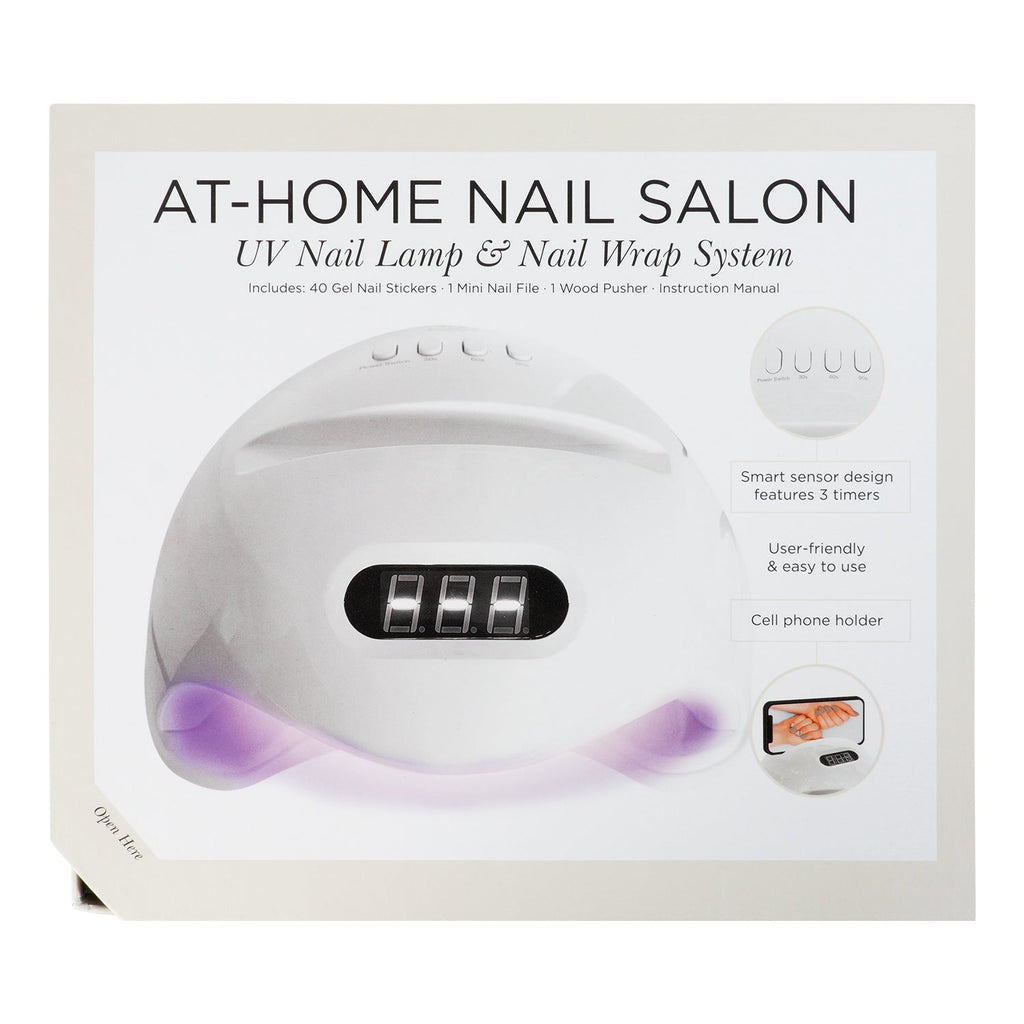 At Home Nail Salon UV Nail Lamp with Grey Gel Nail Stickers Kit - ikatehouse
