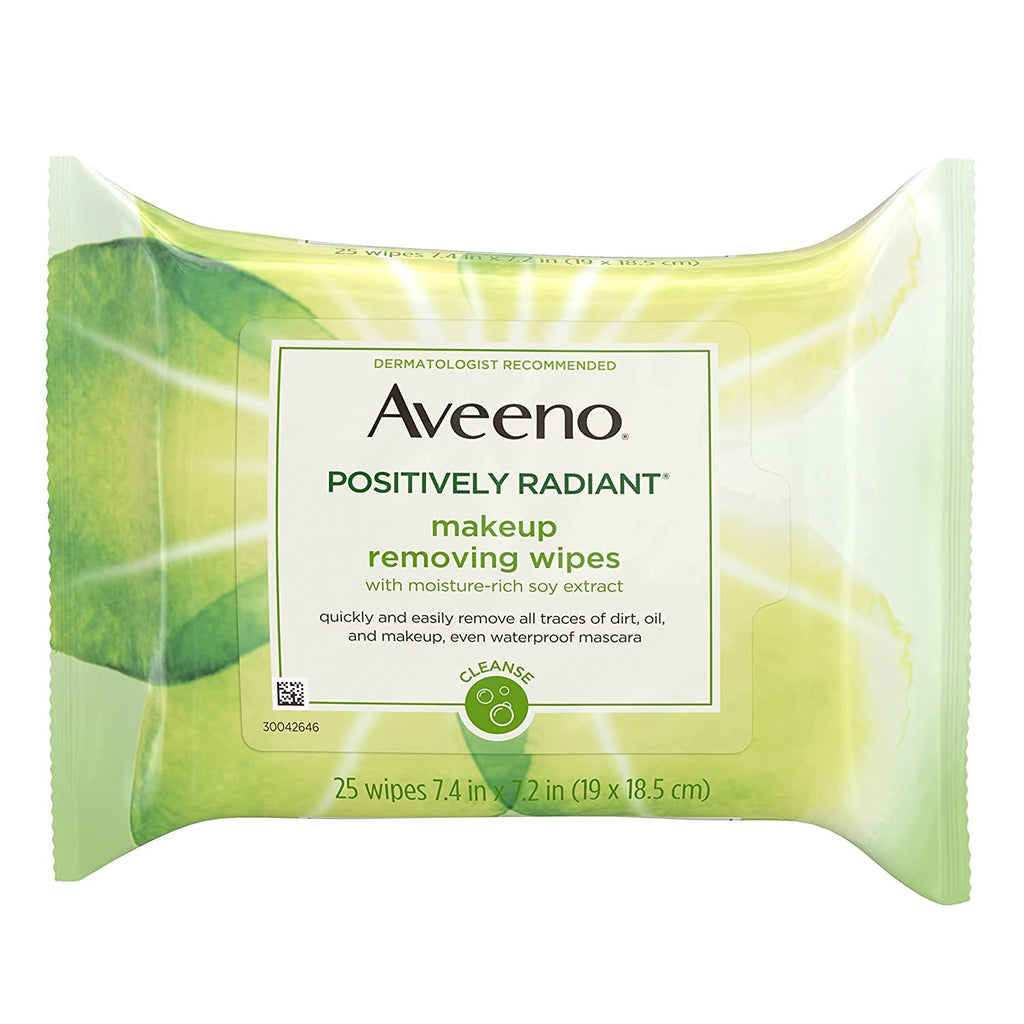 Aveeno Positively Radiant Makeup Removing Wipes 25Wipes - ikatehouse