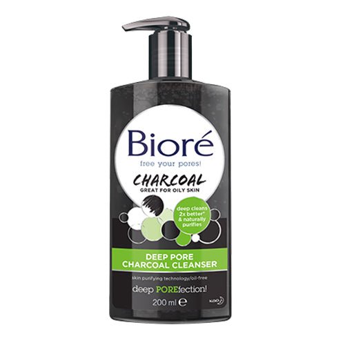 Biore Charcoal Great For Oily Skin Cleanser 6.77oz - ikatehouse