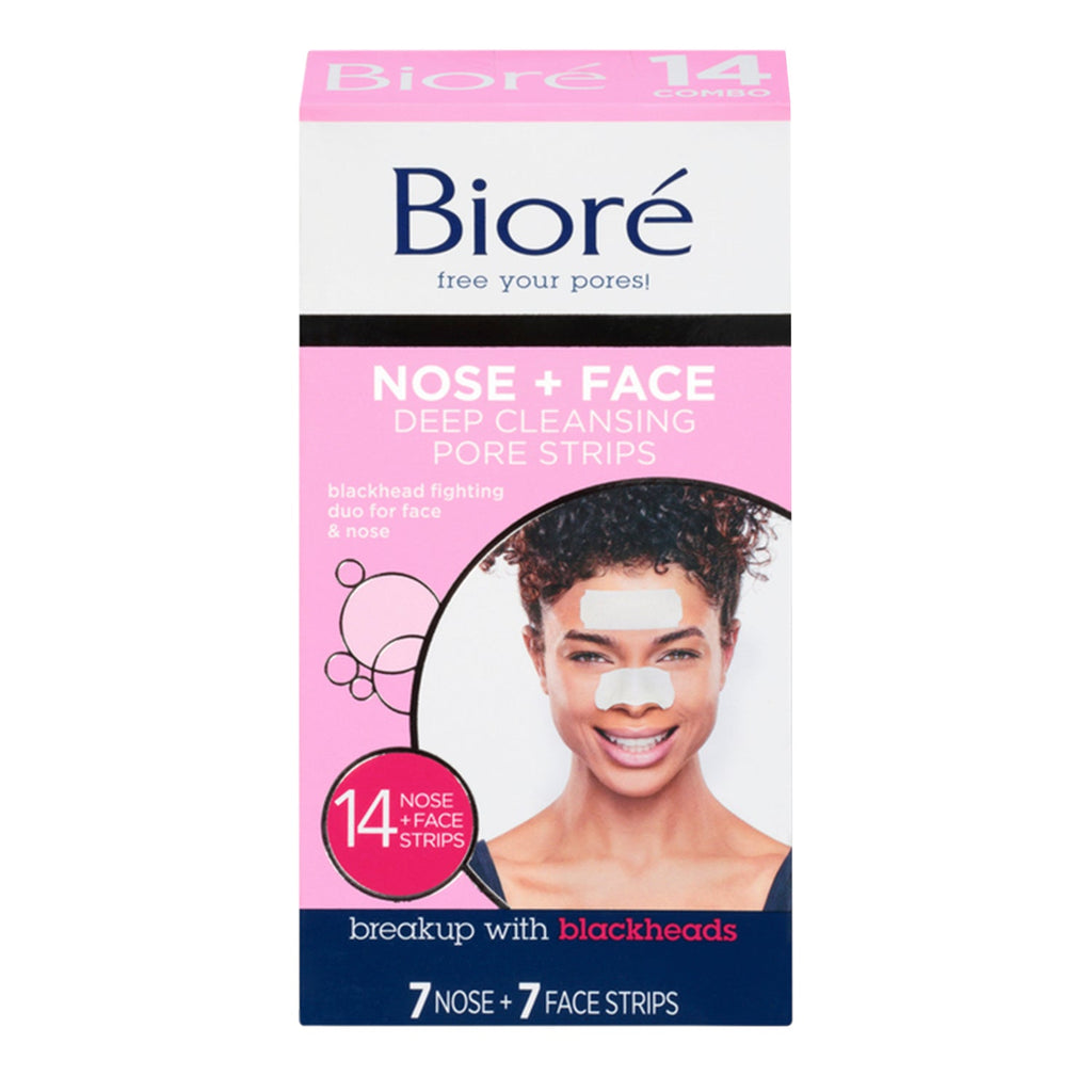 Biore Nose+Face Deep Cleansing Pore Strips 14ct - ikatehouse