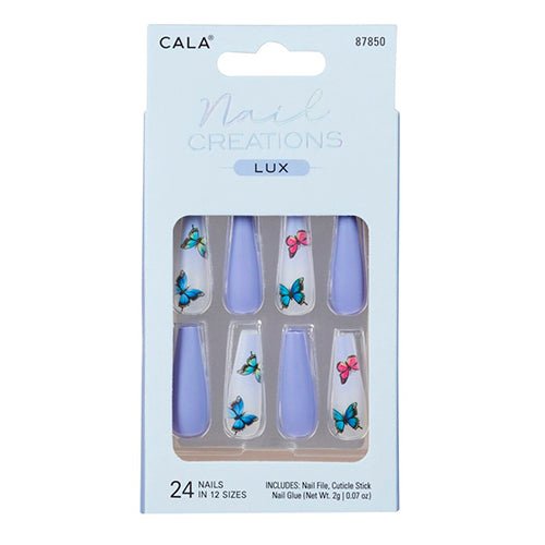 Cala Nail Creations Lux Long Coffin 24 Nails - ikatehouse