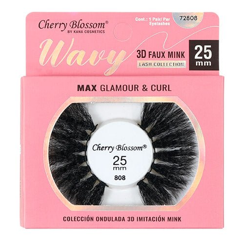Cherry Blossom Wavy 3D Faux Mink Eyelashes 25mm - ikatehouse