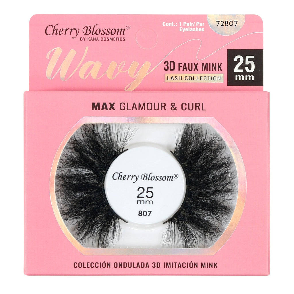 Cherry Blossom Wavy 3D Faux Mink Eyelashes 25mm - ikatehouse