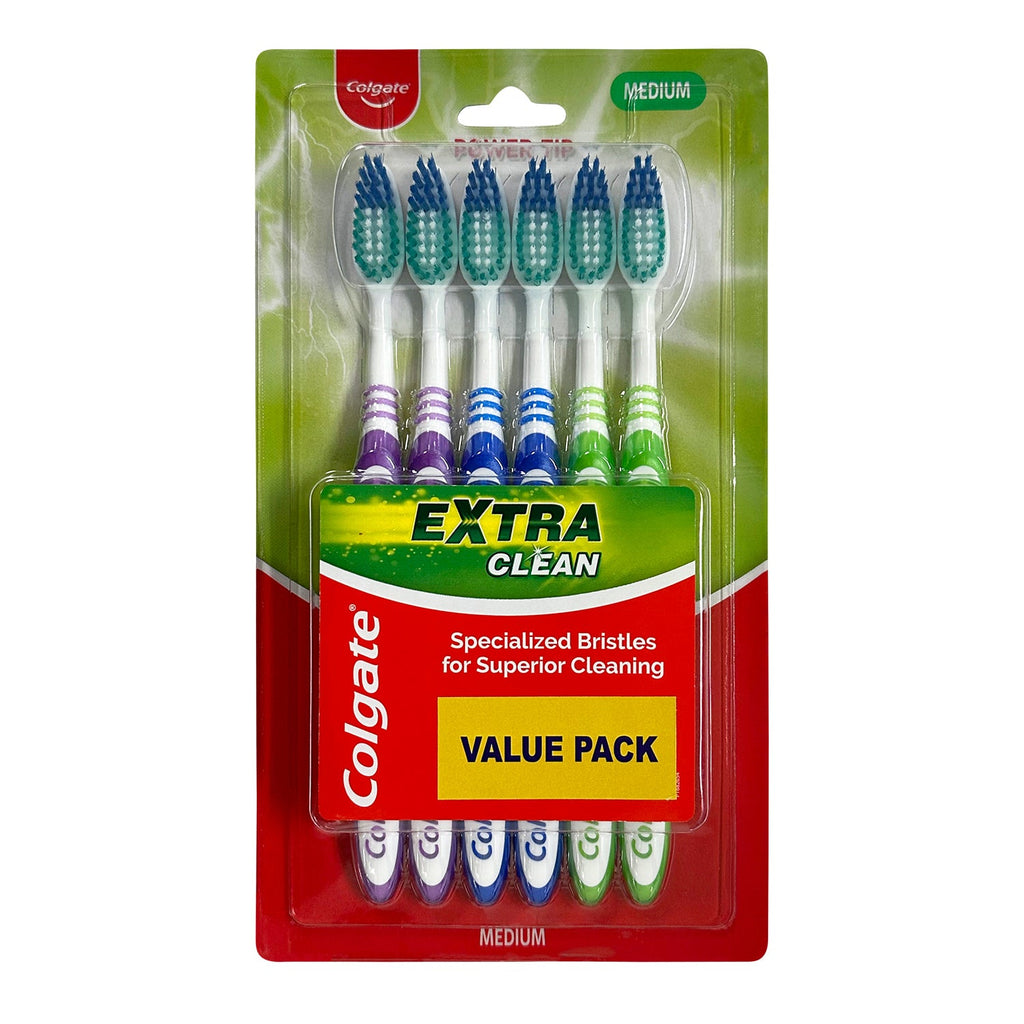 Colgate Extra Clean Medium Toothbrush 6pcs - ikatehouse