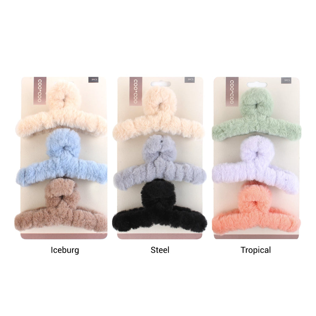 Coo Coo Fuzzy Claw Clip 3pcs - ikatehouse