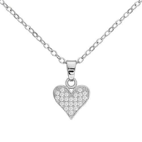 Cubic Zirconia Full Heart Pendant Necklace - ikatehouse