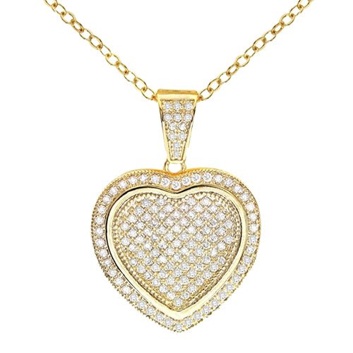 Cubic Zirconia Heart Pendant Necklace - ikatehouse