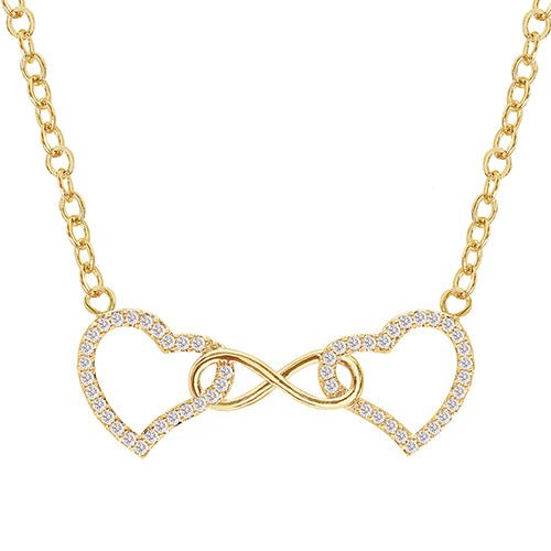 Cubic Zirconia Infinity Heart Pendant Necklace - ikatehouse