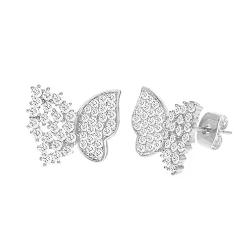 Cubic Zirconia Micro Pave Butterfly Earring - ikatehouse