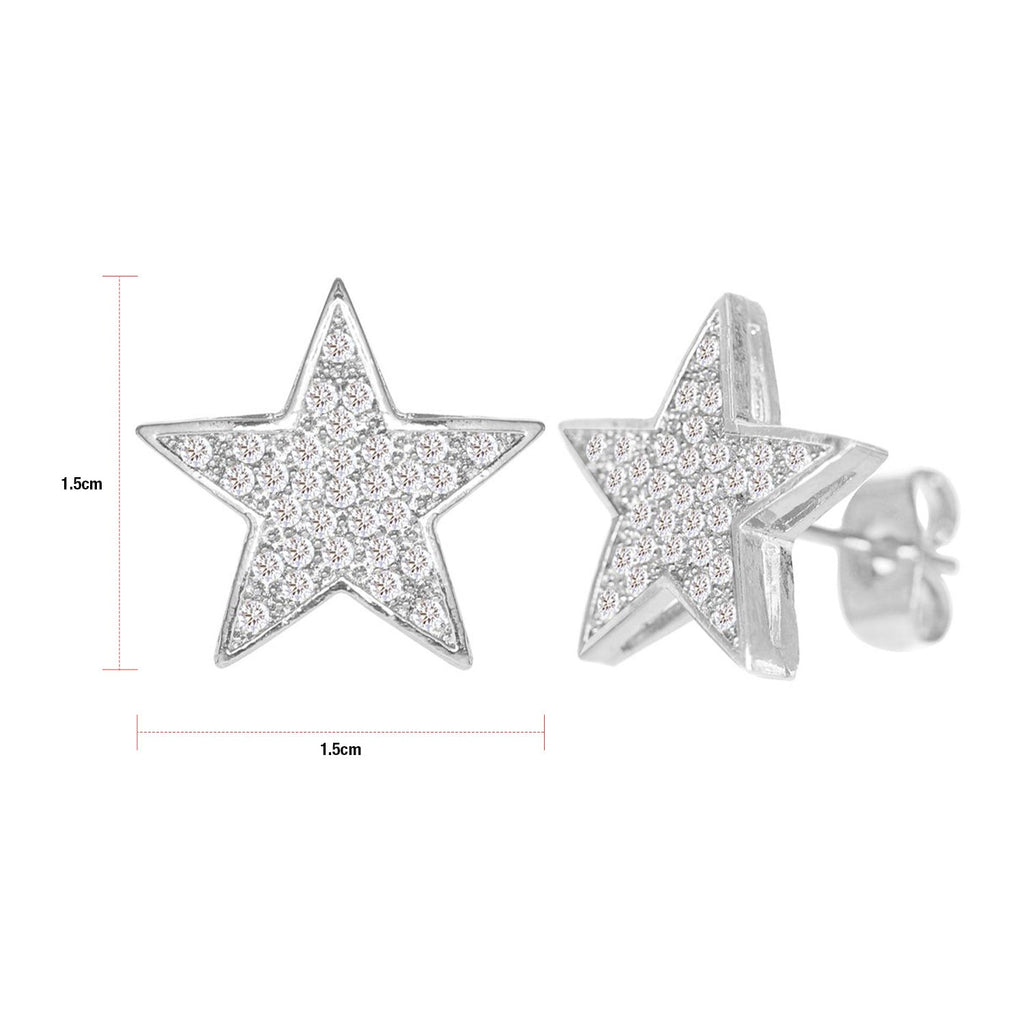Cubic Zirconia Micro Pave Star Earring - ikatehouse