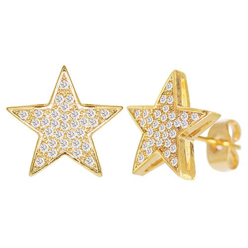 Cubic Zirconia Micro Pave Star Earring - ikatehouse