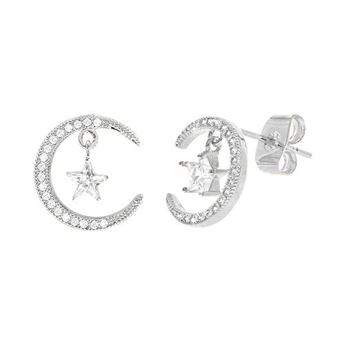 Cubic Zirconia Moon & Star Earring - ikatehouse