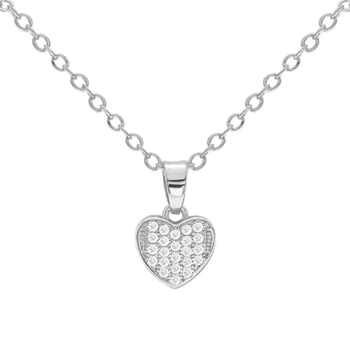 Cubic Zirconia Tiny Heart Pendant Necklace - ikatehouse